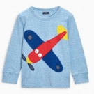 Langärmeliges Top mit Flugzeug